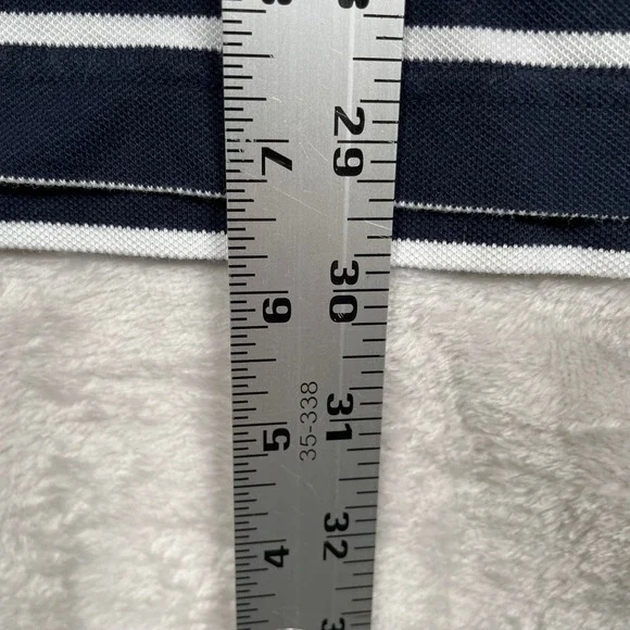 Charles Tyrwhitt Polo Shirt Mens Large Striped Casual Short Sleeve Navy - Picture 5 of 5